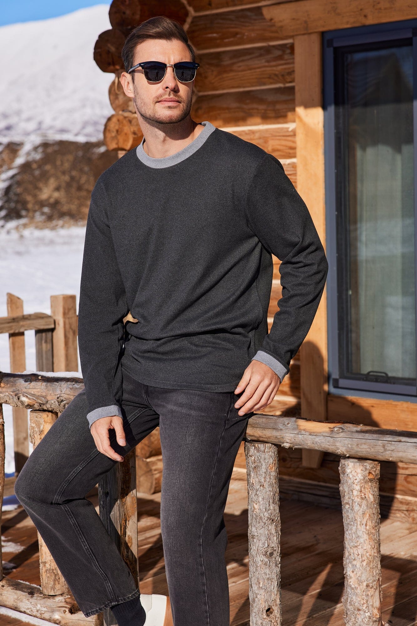 Premium zacht colorblock ondershirt