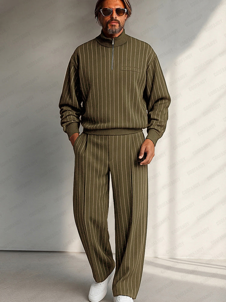 Casual bijpassende set met strepen