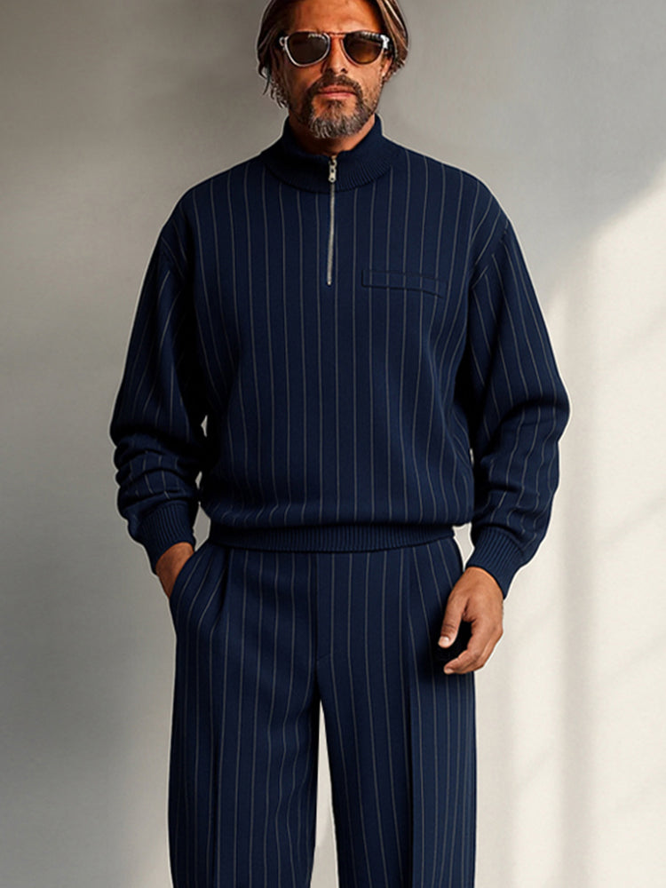 Casual bijpassende set met strepen