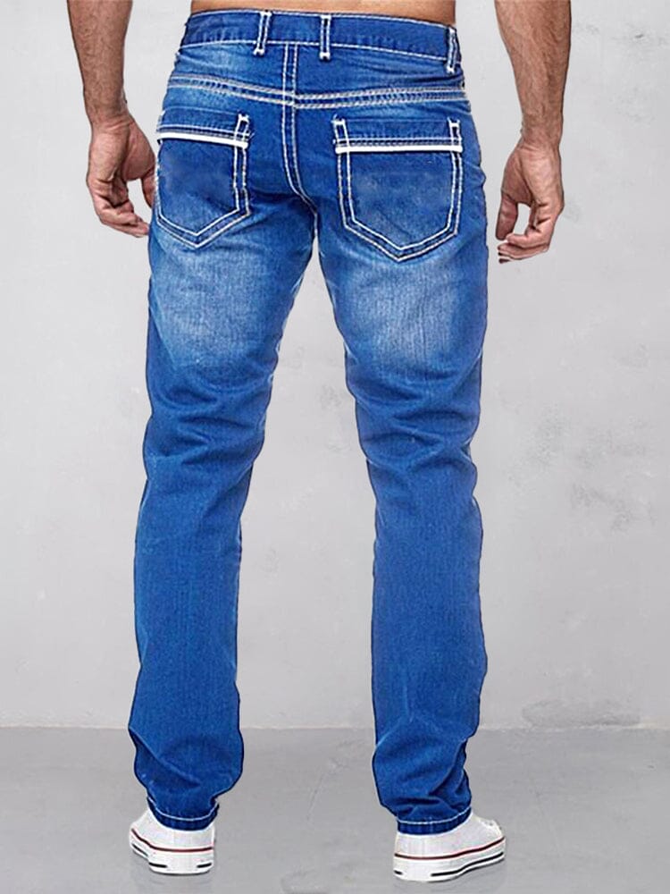 classic double stitches slim fit jeans
